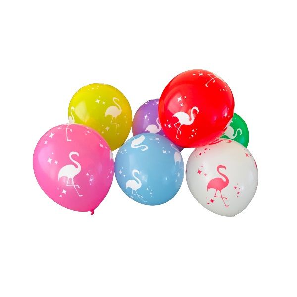 Flamingo Print Latex Balloons - Pack of 25 - Assorted Colours
