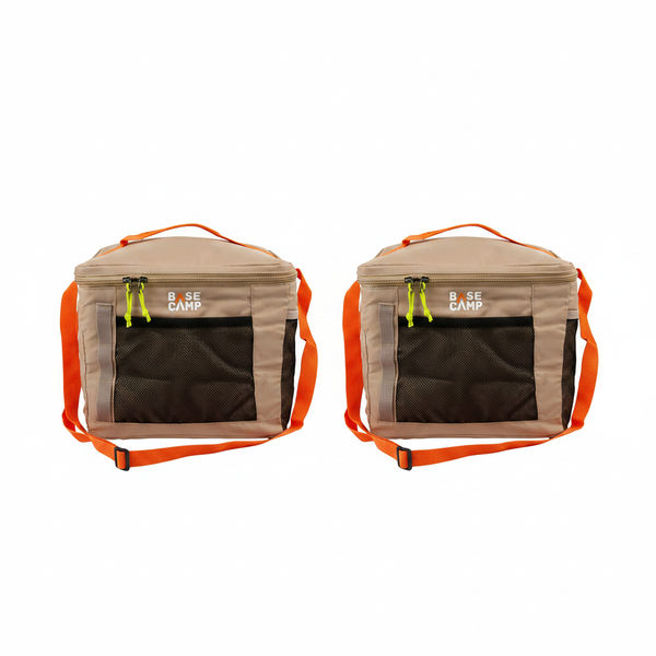 Basecamp Khaki Cooler Bag for 24 Cans - Durable &amp; Portable - 2 Pack