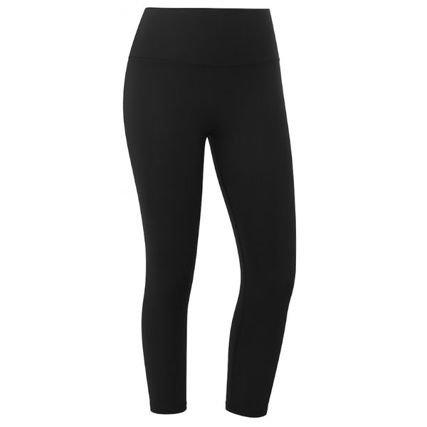 Three-Quarter High-Waisted Fitness Pants - Black