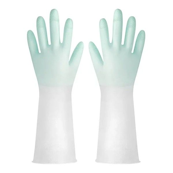 Two-Color Housework Cleaning Gloves - Medium - Blue