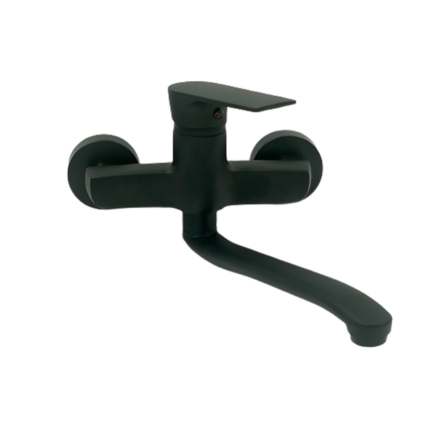 Matt Black Single Lever Wall Mounted Sink Mixer