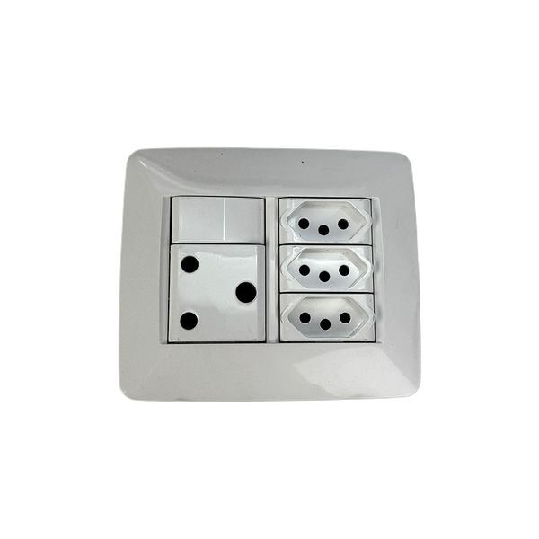 ACDC - Gewiss Complete 4x4 Socket Outlet 1x RSA 3-Pin + 3x 2-Pin N-Type