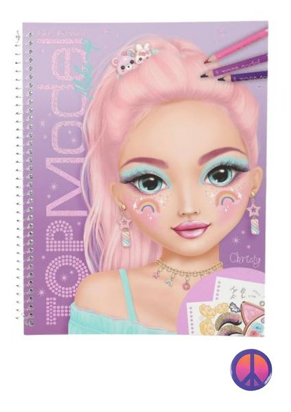 Top Model Make Up Colouring Book with Peace Badge