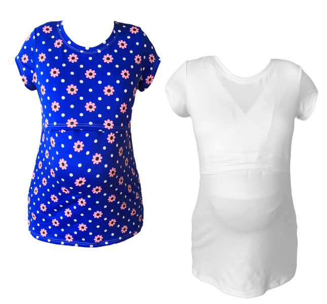 2 Pack-Blue With Pink Flower &amp; White image