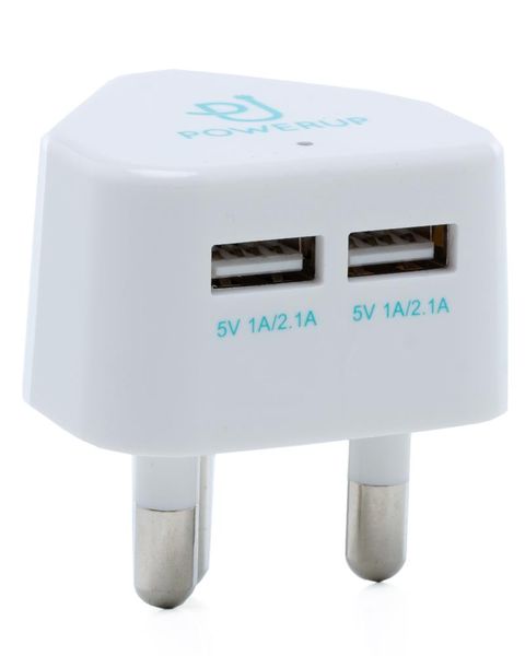 PowerUp Dual USB 3-Prong Wall Charger