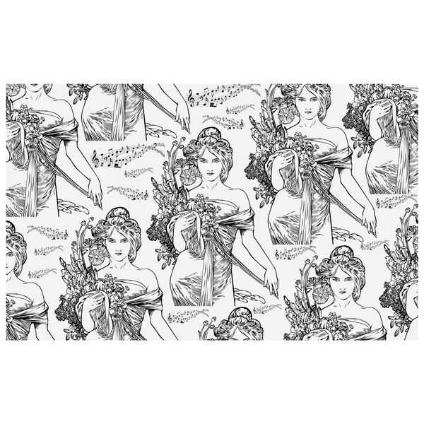 Mystical Musical Woman Rectangle Tablecloth