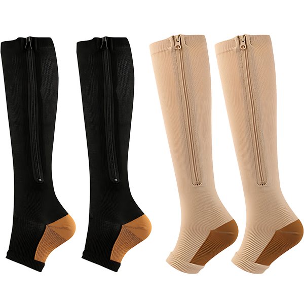 Compression Socks Varicose Vein Socks Leg Swelling Socks - 2 Pairs
