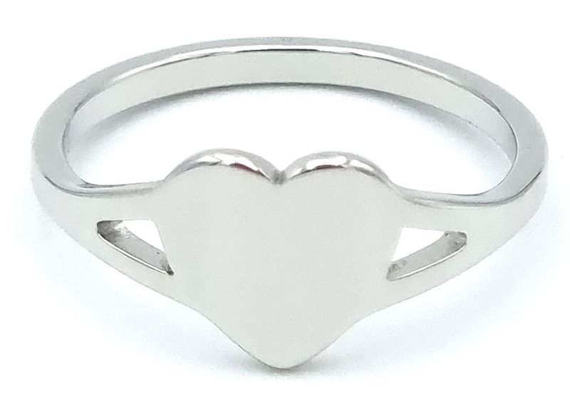 Stainless Steel Jewellery - Heart shape Signet Ring