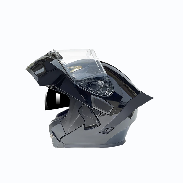 Qike - Motorcycle Modular Flip Up Helmet with Double Lens(DOT Certified)