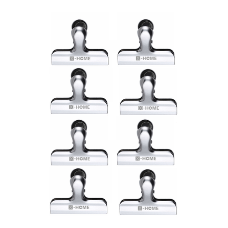 X-HOME Heavy-Duty Stainless Steel Food Chip Bag Clips - 8 Pack Image