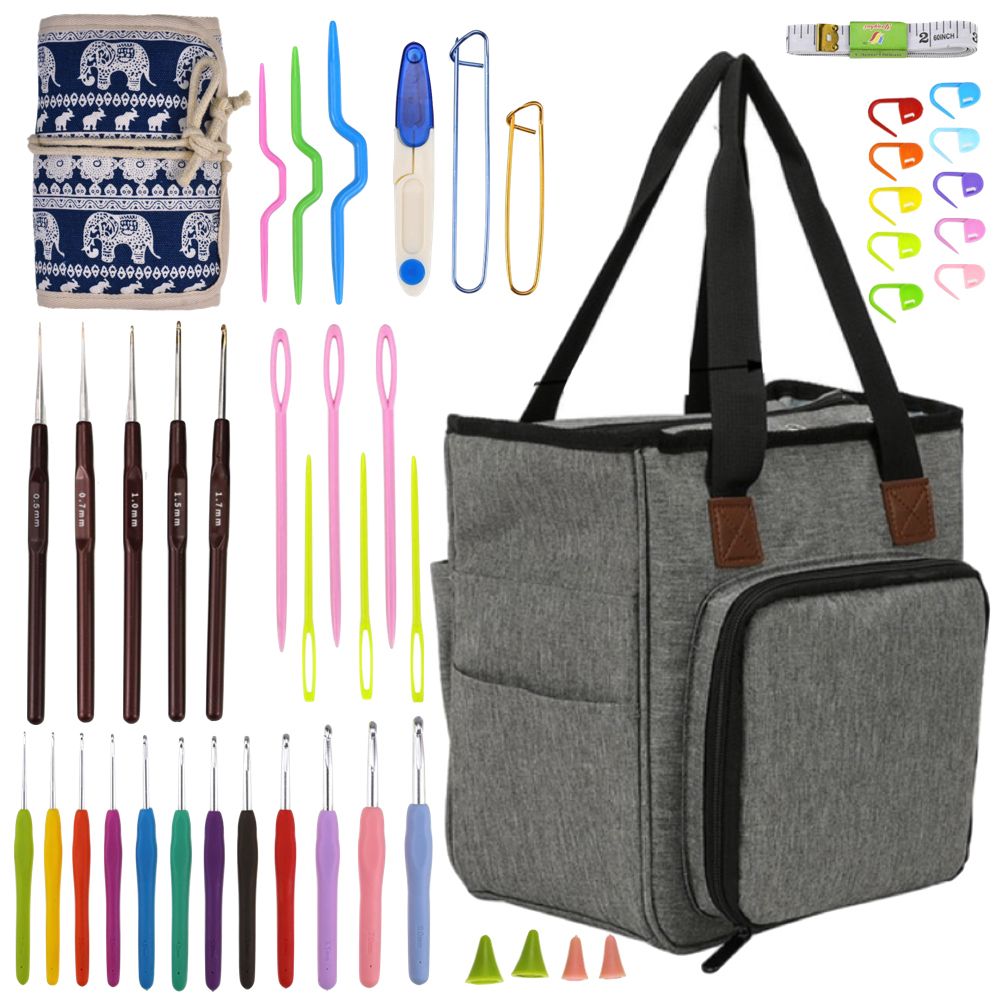 Craft All Inclusive Crochet Kit & Needlework Accessories Storage Bag