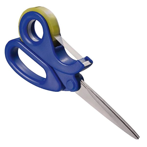 Stationery Two-In-One Stainless Steel Scissors With Tape Dispenser - 19cm