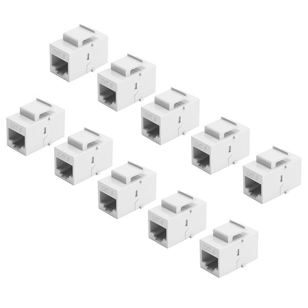 10Pcs RJ45 Connector Keystone Jack Cat6 Extension Coupler Ethernet Network