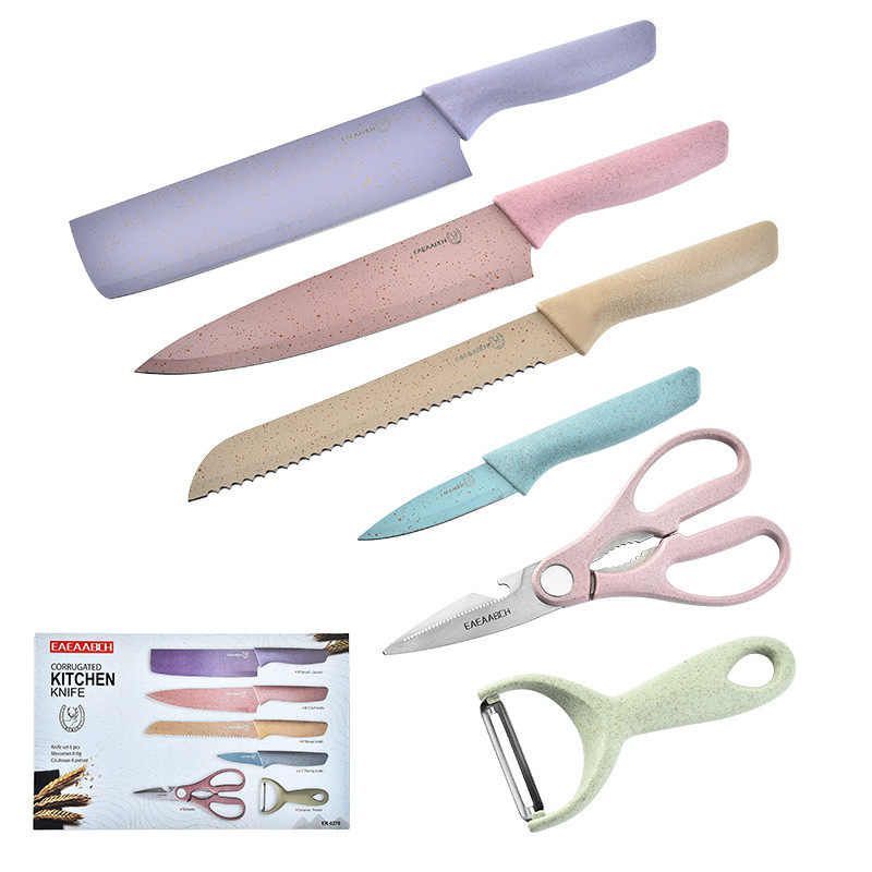 Pastel 6 Piece Corrugated Kitchen Knife Set Shop Today. Get it Tomorrow!