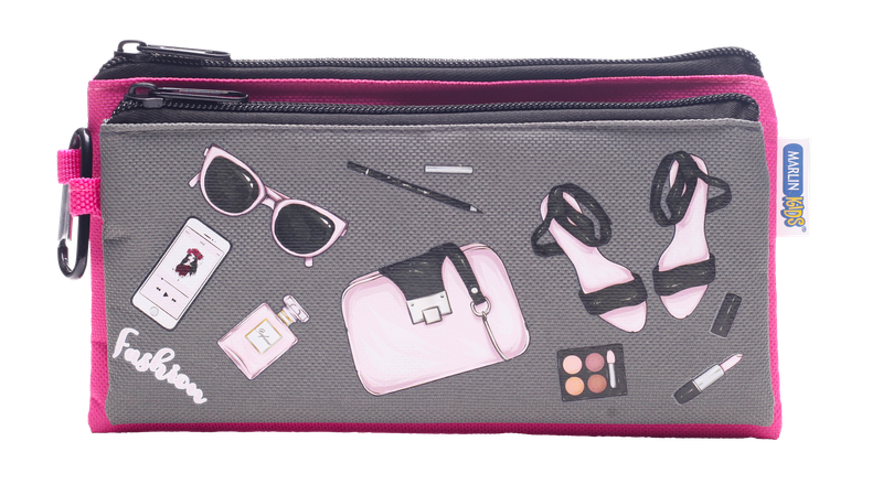 Marlin - 2 Division Pencil Bag Royalty Designs Assorted (Pack Of 6)