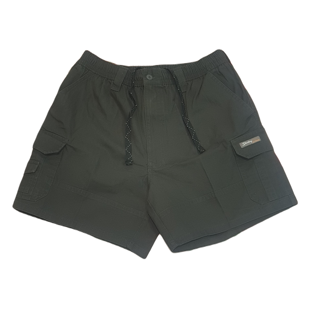 Sterling 14cm Elasticated Waist Cargo Shorts Grey Grey 28 X 14 In