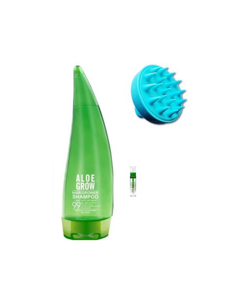 Aloe Grow Shampoo, Exfoliating Brush &amp; Lash Brow