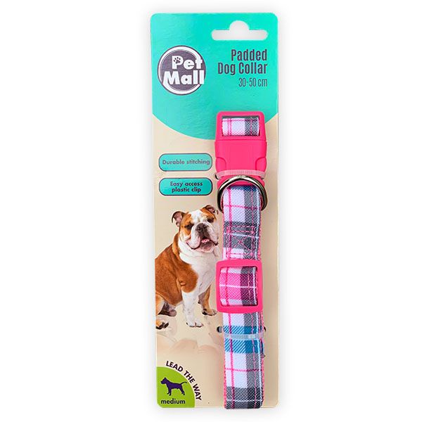 Pet Mall - Padded Dog Collar - Tartan - 30cm to 50cm