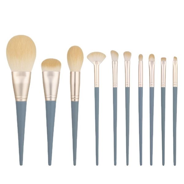 10-Piece Makeup Brush Set - Blue