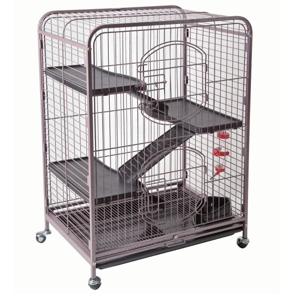 Small Animal 3 Tier Cage with Ramps &amp; Accessories (64x43.4x92.5cm)
