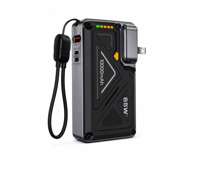 10000mAh Power Bank 5-IN-1 AC+DC 15W Magnetic Wireless Charging with Stand