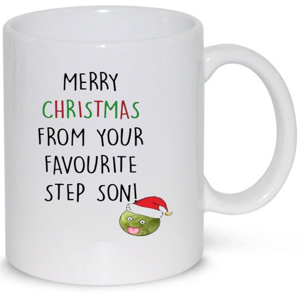 From Your Favourite Step Son Merry Christmas Step Dad Step Mom Gift Mug