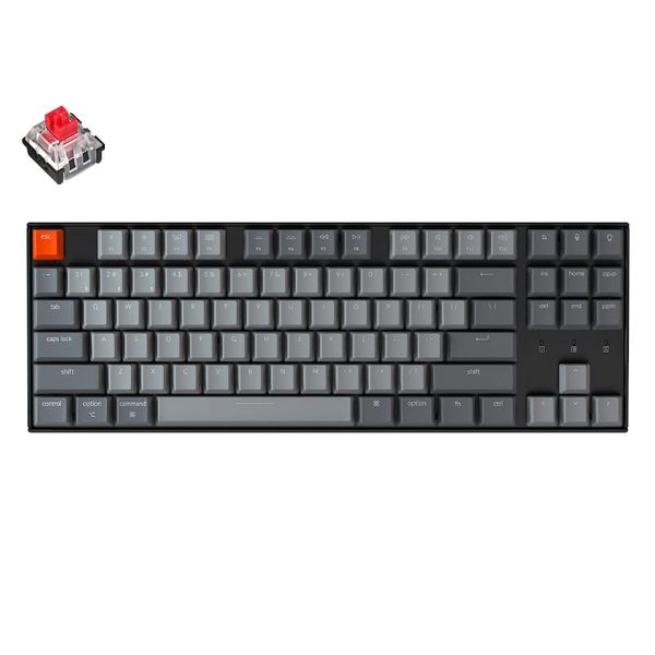 Keychron K8 87 Key Hot-Swappable Optical Mechanical Keyboard RGB Red