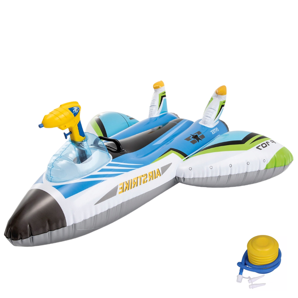 Inflatable Pool Float Classic Aircraft Ride-On Pool Toy for Boys and Girls