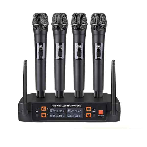 4-Channel UHF Wireless Mic Set - Pro Vocal