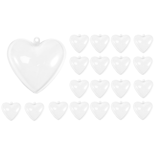 20PCS Heart Shape Balls Plastic Transparent Xmas Decor 2021 Home(C)
