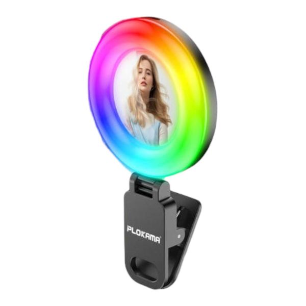 Plokama Mini RGB Fill Light 10 Adjustable Mini Mirror Clip Selfie-U20PRO