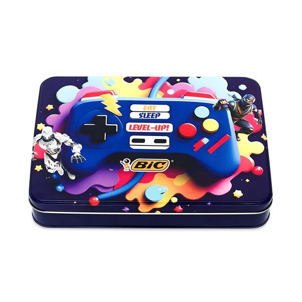 BIC Back-to-School Stationery Tin - Gaming
