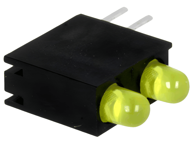 L-934EB/2YD 3mm Bi-Level 90 Housed LED Lamp Green Diffused 8mcd