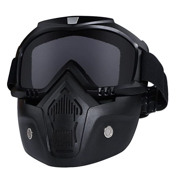 Motorcycle Helmet Riding Glasses With Removable Face Mask