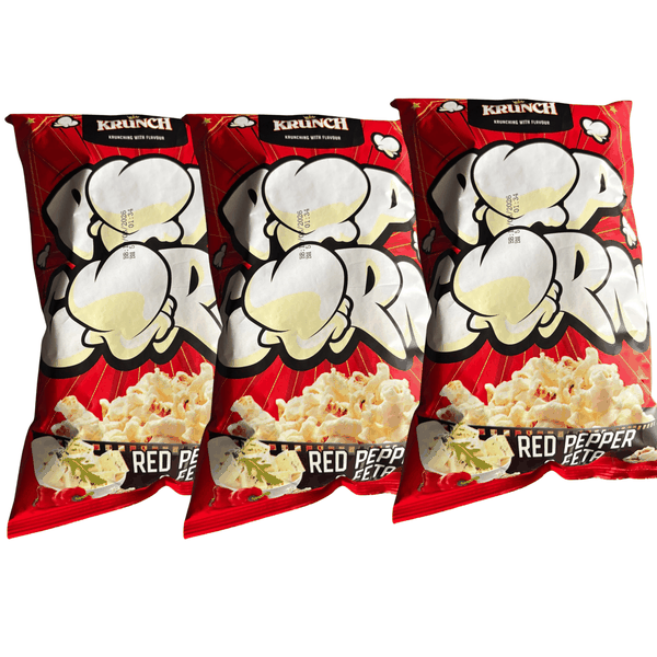 Krunch Popcorn- Red Pepper and Feta Flavour- 3 Pack