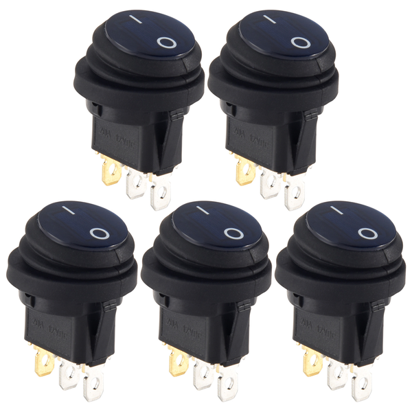 5Pieces 12V 20A Waterproof Round On/Off Rocker Switch Car Auto Boat SPST