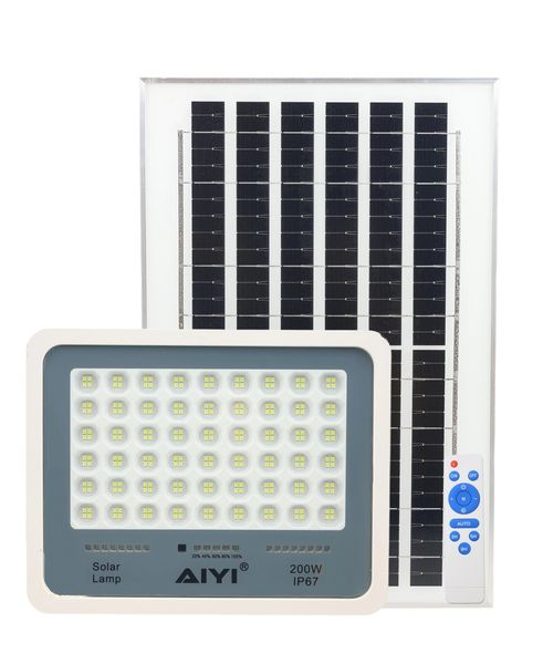 AIYI 200W Solar Flood Light with Remote &amp; Separate Panel AY399-035