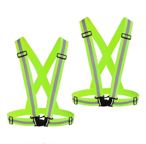 Reflective Vest Running Gear 2Pack, High Visibility Adjustable Safety