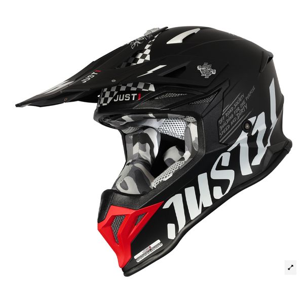 Just J39 Stars Black / White / Red Helmet