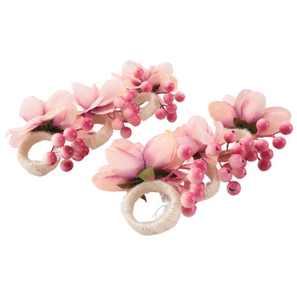 Flower Napkin Rings 6Pcs Spring Floral Serviette Buckles A