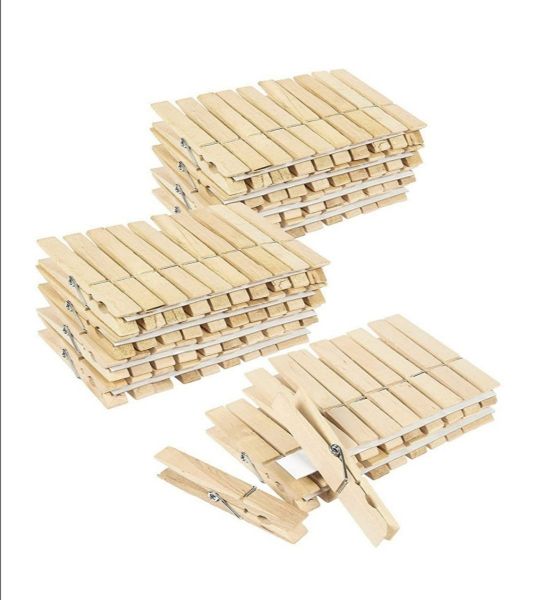 100 Large Wooden Clothes Deco Pins Pegs