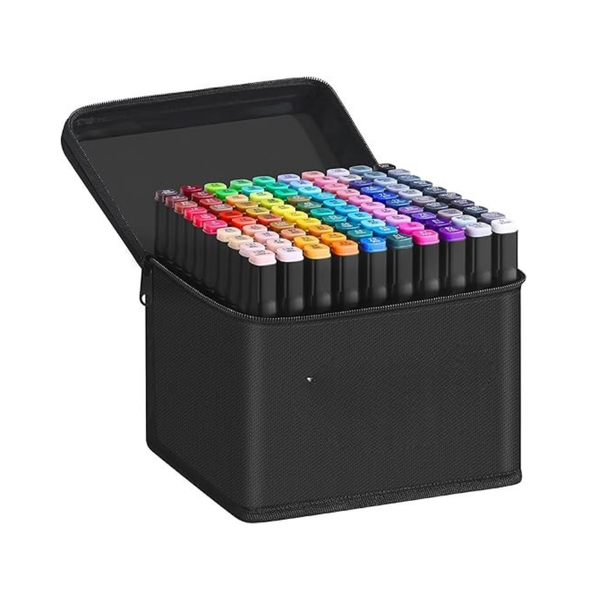 Bestby - 100PCS Dual Fine &amp; Broad Tip Alcohol-Based Art Markers for Drawing