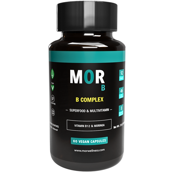 MOR B B Complex Supplement Vitamin B12 with Moringa 60 Capsules