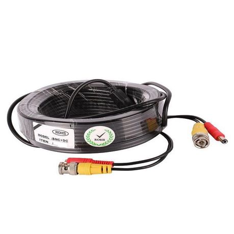 Ready Made 50m Power & Video Camera Cable - Black