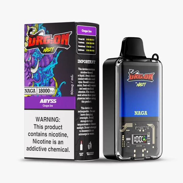 Nasty DRGON 18k puffs Disposabel Vape - Grape Ice (Abyss)