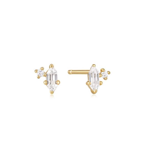 Ania Haie Sparkle Emblem Stud Earrings - Gold