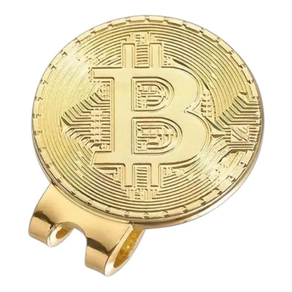 Golf Ball Marker - Gold Bitcoin Coin Design