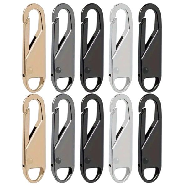 10 Piece - Detachable Zipper Replacement Heads - Multi-Color
