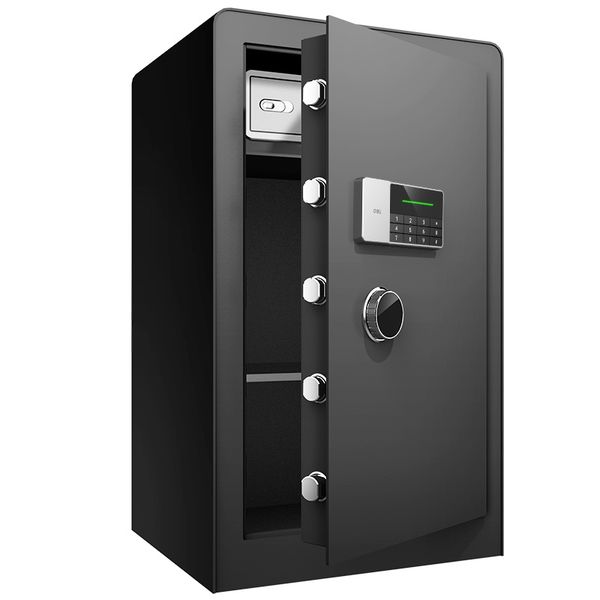 Deli Fingerprint Security Metal Safe 48×42x80cm Black