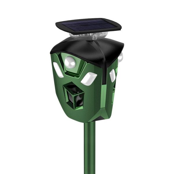 Dog Cat Ultrasonic Pest Repeller | Tri-Emitter Solar | Outdoors